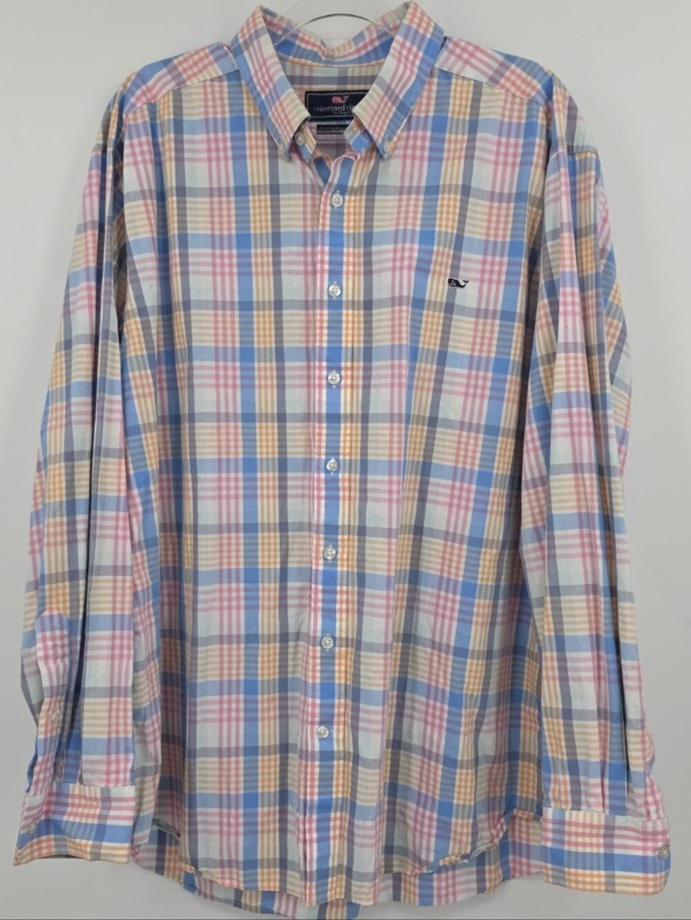 Vineyard Vines Slim Fit Whale Shirt XXL Cotton Long Sleeve Button Front Plaid